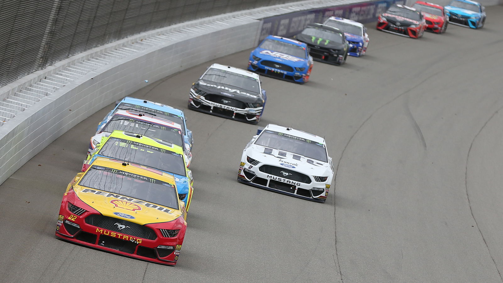 Joey Logano trimphs in overtime finish of Firekeepers Casino 400